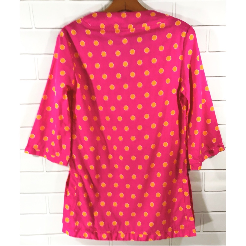 All For Color Polka Dot Tunic Dress Shirt Blouse - Picture 4 of 5